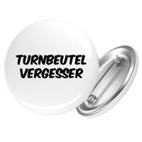Button Turnbeutelvergesser Schriftzug