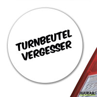 Aufkleber Turnbeutelvergesser Schriftzug 10cm Sticker