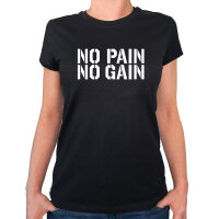 Damen T-Shirt No pain gain Hantel Größe XS-XXL