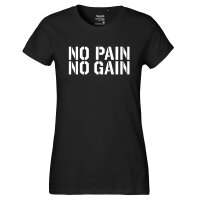 Damen T-Shirt No pain gain Hantel Größe XS-XXL