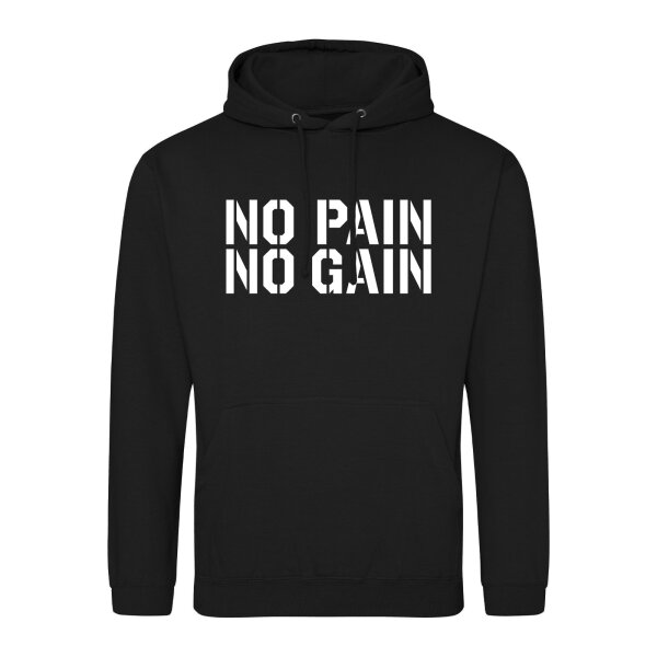 Unisex Hoodie No pain gain Hantel Größe S-3XL