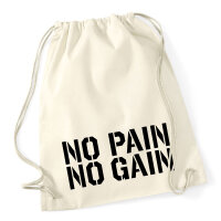 Turnbeutel No pain gain Hantel 12 Liter