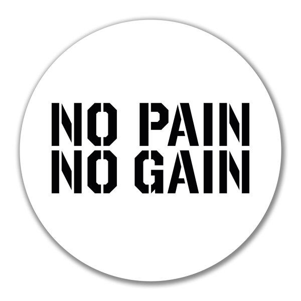 Aufkleber No pain gain Hantel 10cm Sticker