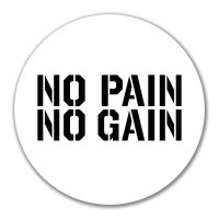 Aufkleber No pain gain Hantel 10cm Sticker