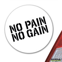 Aufkleber No pain gain Hantel 10cm Sticker