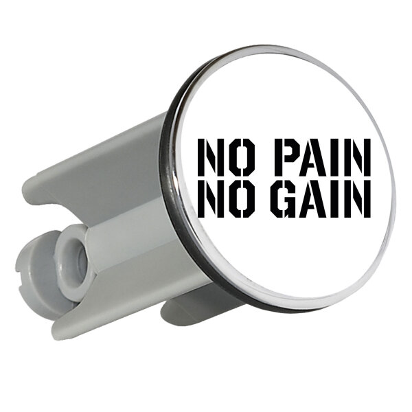 Waschbeckenstöpsel No pain gain Hantel 4cm Abflussstopfen