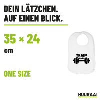 Lätzchen Train hard Hantel, doppellagig