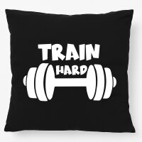Kissen Train hard Hantel 40x40cm