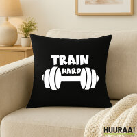 Kissen Train hard Hantel 40x40cm