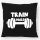Kissen Train hard Hantel 40x40cm