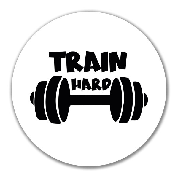 Aufkleber Train hard Hantel 10cm Sticker