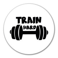 Aufkleber Train hard Hantel 10cm Sticker