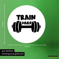 Aufkleber Train hard Hantel 10cm Sticker