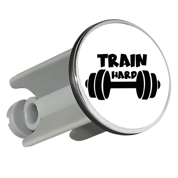 Waschbeckenstöpsel Train hard Hantel 4cm Abflussstopfen