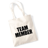 Jutebeutel Team Member Schriftzug 10 Liter