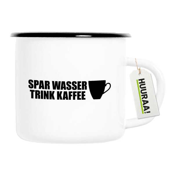 Emaille Tasse Spar Wasser Trink Kaffee Kaffeetasse 300ml Vintage Emaille Becher