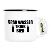Emaille Tasse Spar Wasser Trink Bier Bierflasche 300ml Vintage Emaille Becher