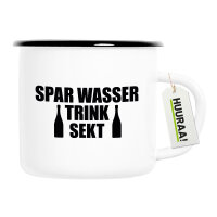 Emaille Tasse Spar Wasser Trink Sekt Sektflasche 300ml Vintage Emaille Becher