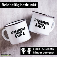 Emaille Tasse Spar Wasser Trink Sekt Sektflasche 300ml Vintage Emaille Becher