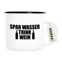 Emaille Tasse Spar Wasser Trink Wein Weinflasche 300ml Vintage Emaille Becher