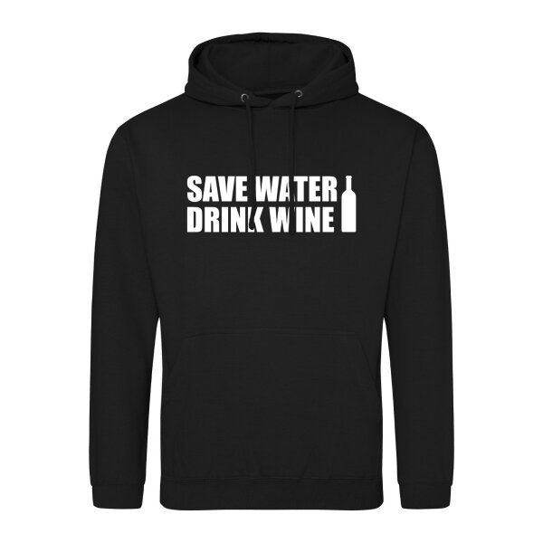 Unisex Hoodie Save Water Drink Wine Weinflasche Größe S-3XL