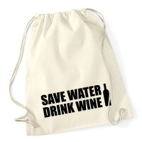 Turnbeutel Save Water Drink Wine Weinflasche 12 Liter