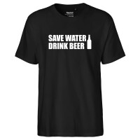 Herren T-Shirt Save Water Drink Beer Bierflasche...