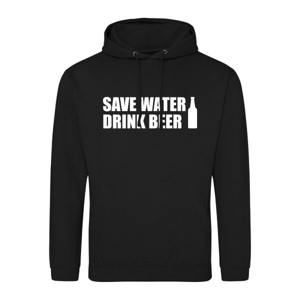 Unisex Hoodie Save Water Drink Beer Bierflasche Größe S-3XL