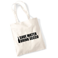 Jutebeutel Save Water Drink Secco Sektflasche 10 Liter