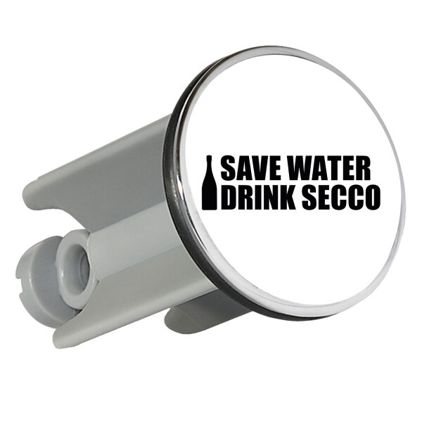 Waschbeckenstöpsel Save Water Drink Secco Sektflasche 4cm Abflussstopfen