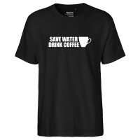 Herren T-Shirt Save Water Drink Coffee Kaffeetasse...