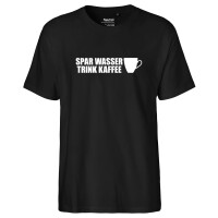 Herren T-Shirt Spar Wasser Trink Kaffee Kaffeetasse...