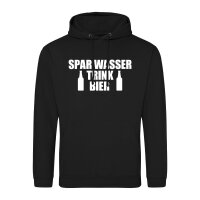 Unisex Hoodie Spar Wasser Trink Bier Bierflasche...
