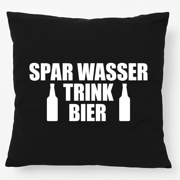 Kissen Spar Wasser Trink Bier Bierflasche 40x40cm
