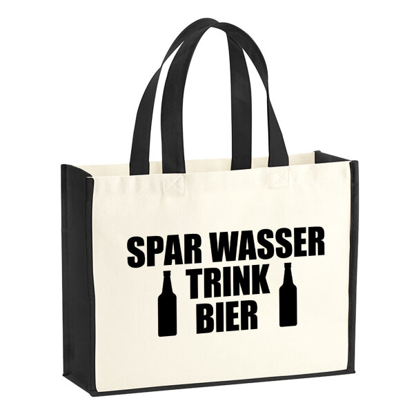 Jutetasche Spar Wasser Trink Bier Bierflasche 21 Liter Black