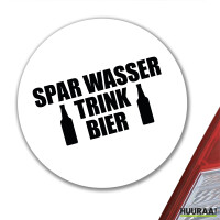 Aufkleber Spar Wasser Trink Bier Bierflasche 10cm Sticker