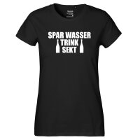 Damen T-Shirt Spar Wasser Trink Sekt Sektflasche...