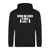 Unisex Hoodie Spar Wasser Trink Sekt Sektflasche...