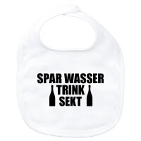 Baby Lätzchen Spar Wasser Trink Sekt Sektflasche