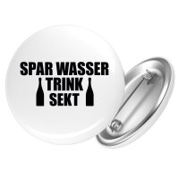 Button Spar Wasser Trink Sekt Sektflasche