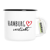 Emaille Tasse Hamburg verliebt 300ml Vintage Emaille Becher