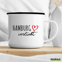Emaille Tasse Hamburg verliebt 300ml Vintage Emaille Becher