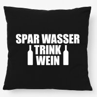 Kissen Spar Wasser Trink Wein Weinflasche 40x40cm