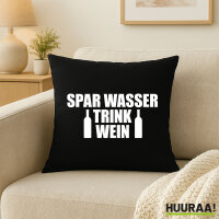 Kissen Spar Wasser Trink Wein Weinflasche 40x40cm
