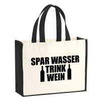 Jutetasche Spar Wasser Trink Wein Weinflasche 21 Liter Black