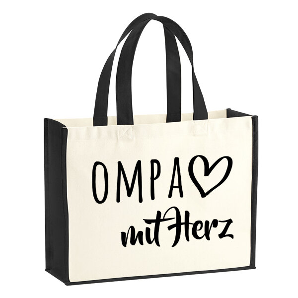 Jutetasche OMPA mit Herz 21 Liter Black