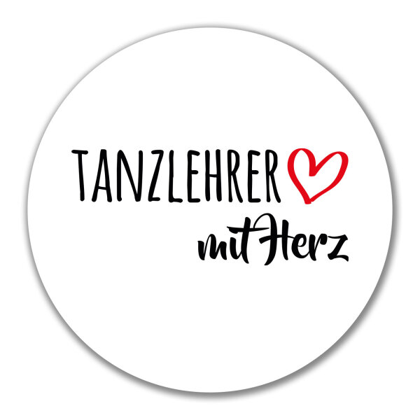 Aufkleber Tanzlehrer mit Herz 10cm Sticker