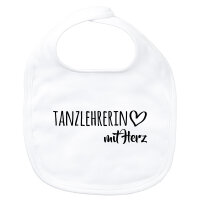 Baby Lätzchen Tanzlehrerin mit Herz Klettverschluss