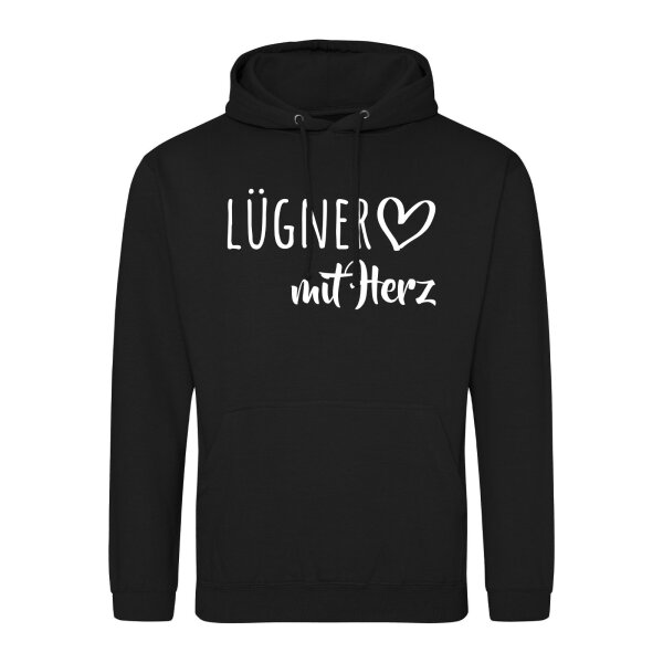 Unisex Hoodie Lügner mit Herz Größe S-3XL