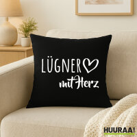 Kissen Lügner mit Herz 40x40cm